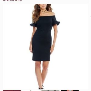 Gianni Bini black off-the-shoulder fitted dress